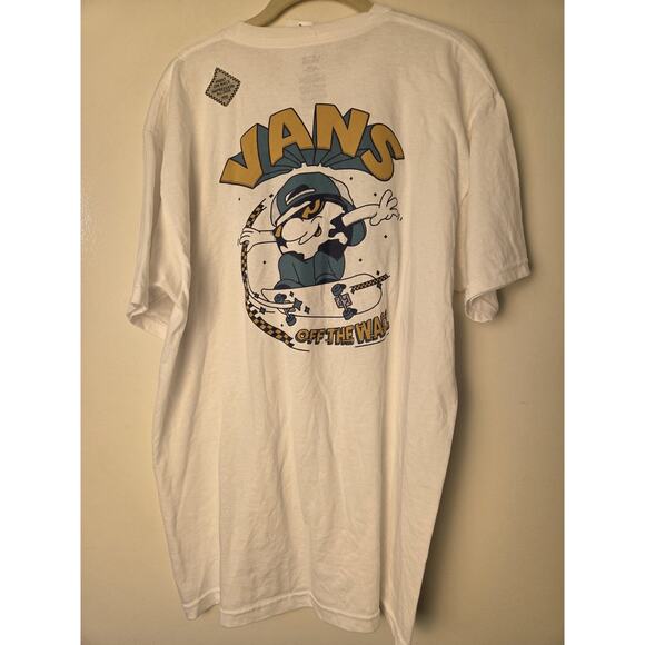 New Vans Off The Wall Spaced Cadet Astronaut Shirt White Mens L Skateboard - Picture 6 of 7